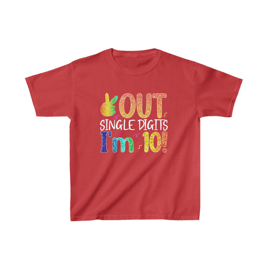 Peace Out Single Digits! Birthday Shirt for 10 Year Old Boy or Girl