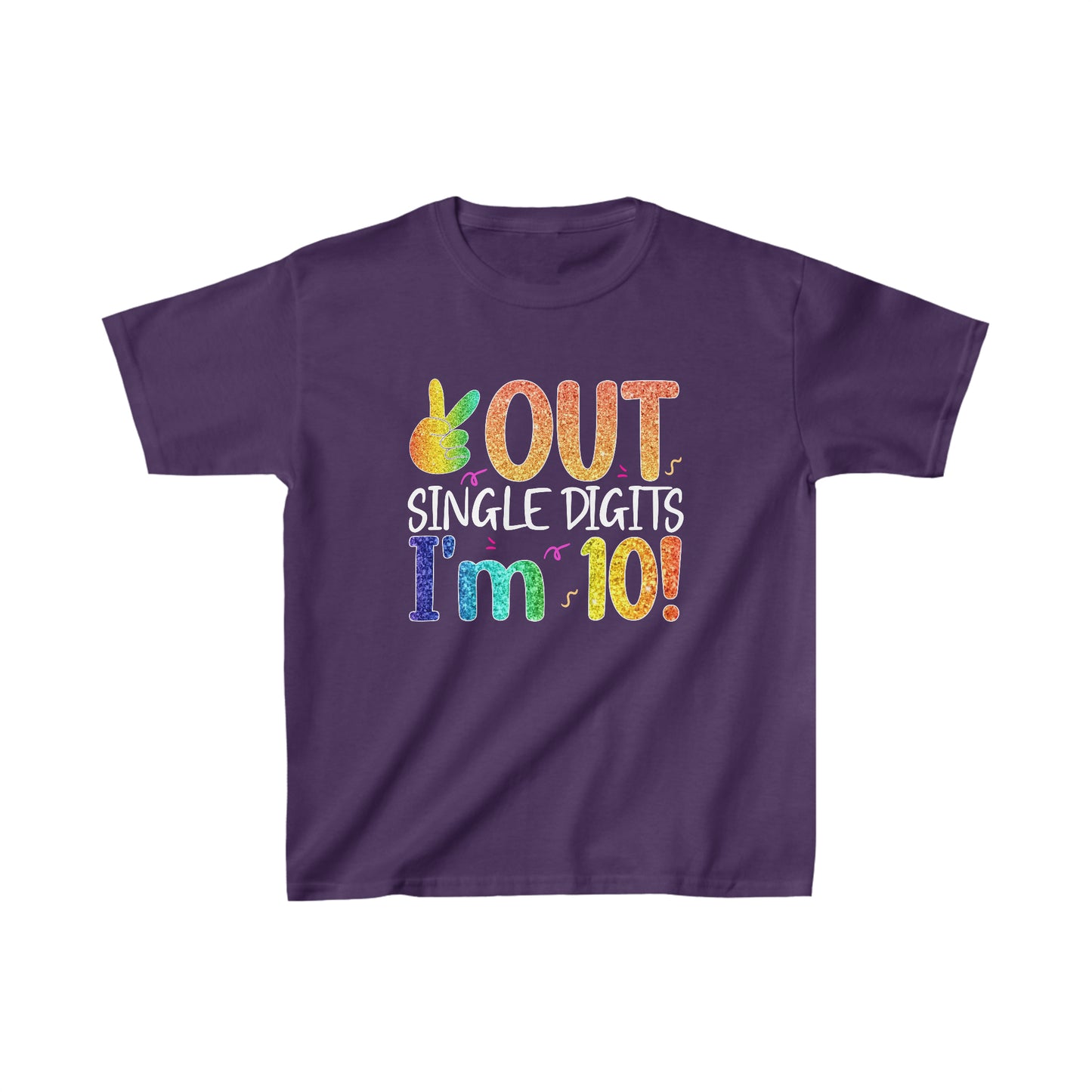 Peace Out Single Digits! Birthday Shirt for 10 Year Old Boy or Girl