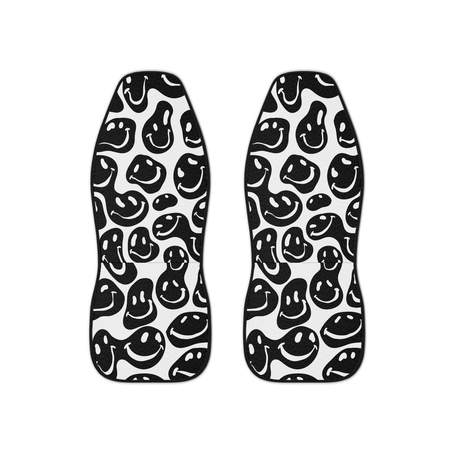 Black and White Smiles Car Seat Cover