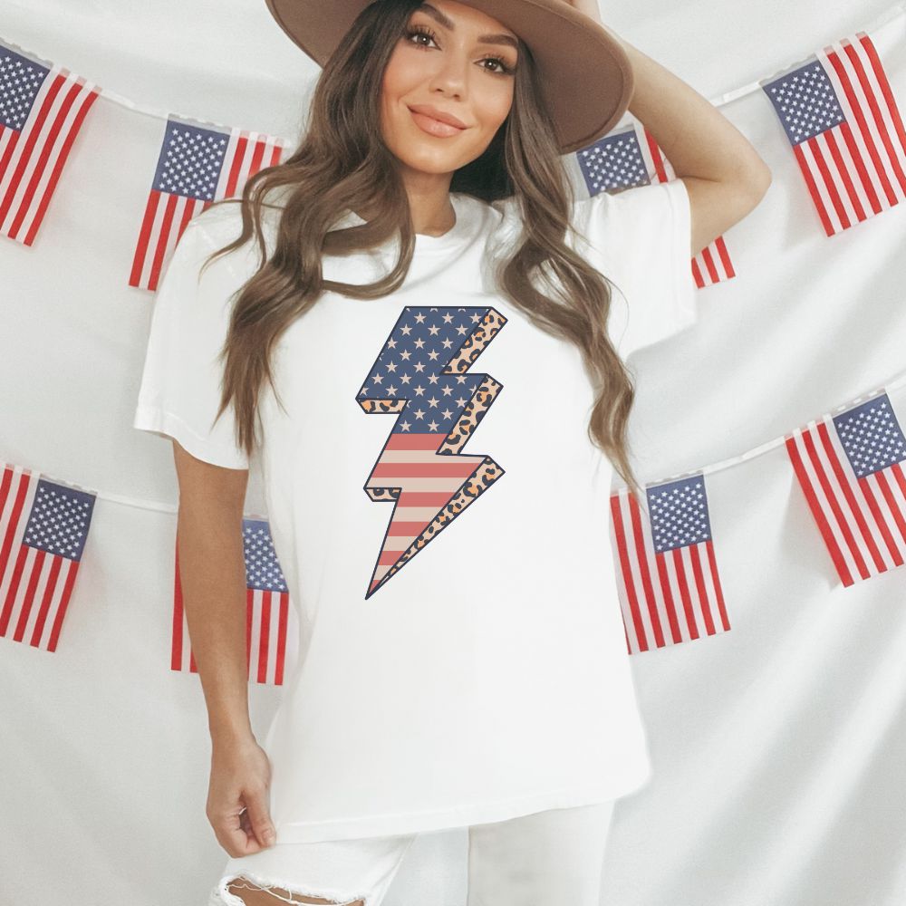 Patriotic American Flag Lightning Bolt Shirt