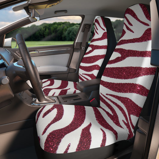 Red Zebra Car Seat Cover