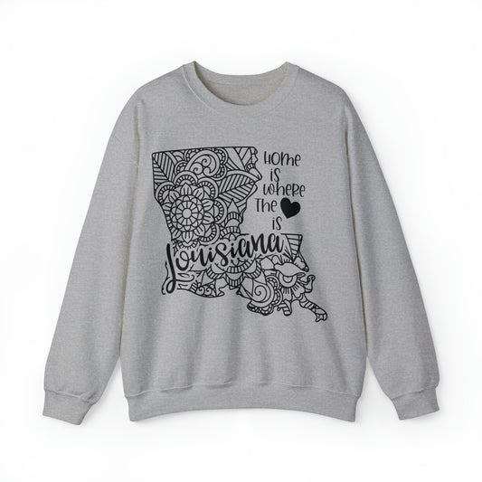 Home is Where the Heart is Louisiana Sweatshirt