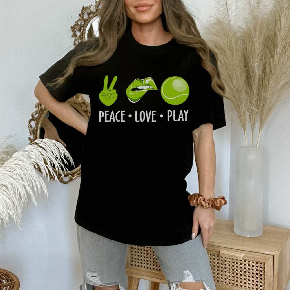 Peace Love Play Tennis Player Shirt