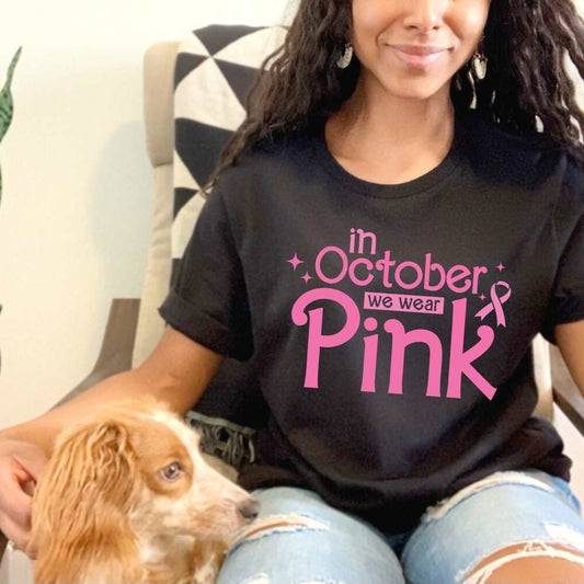 In October We Wear Pink Cancer Breast Cancer Shirt