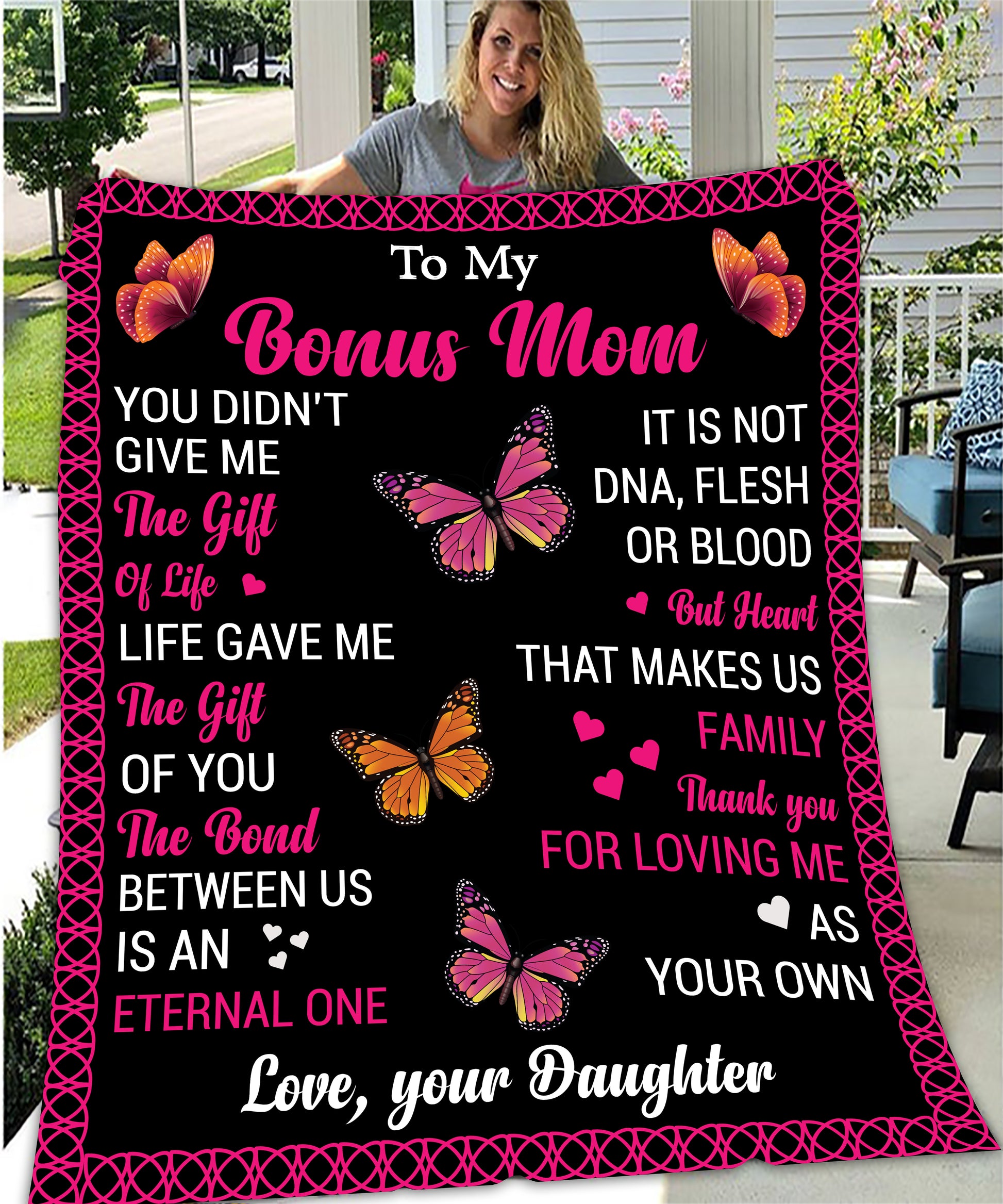 To My Bonus Mom Plush Blanket