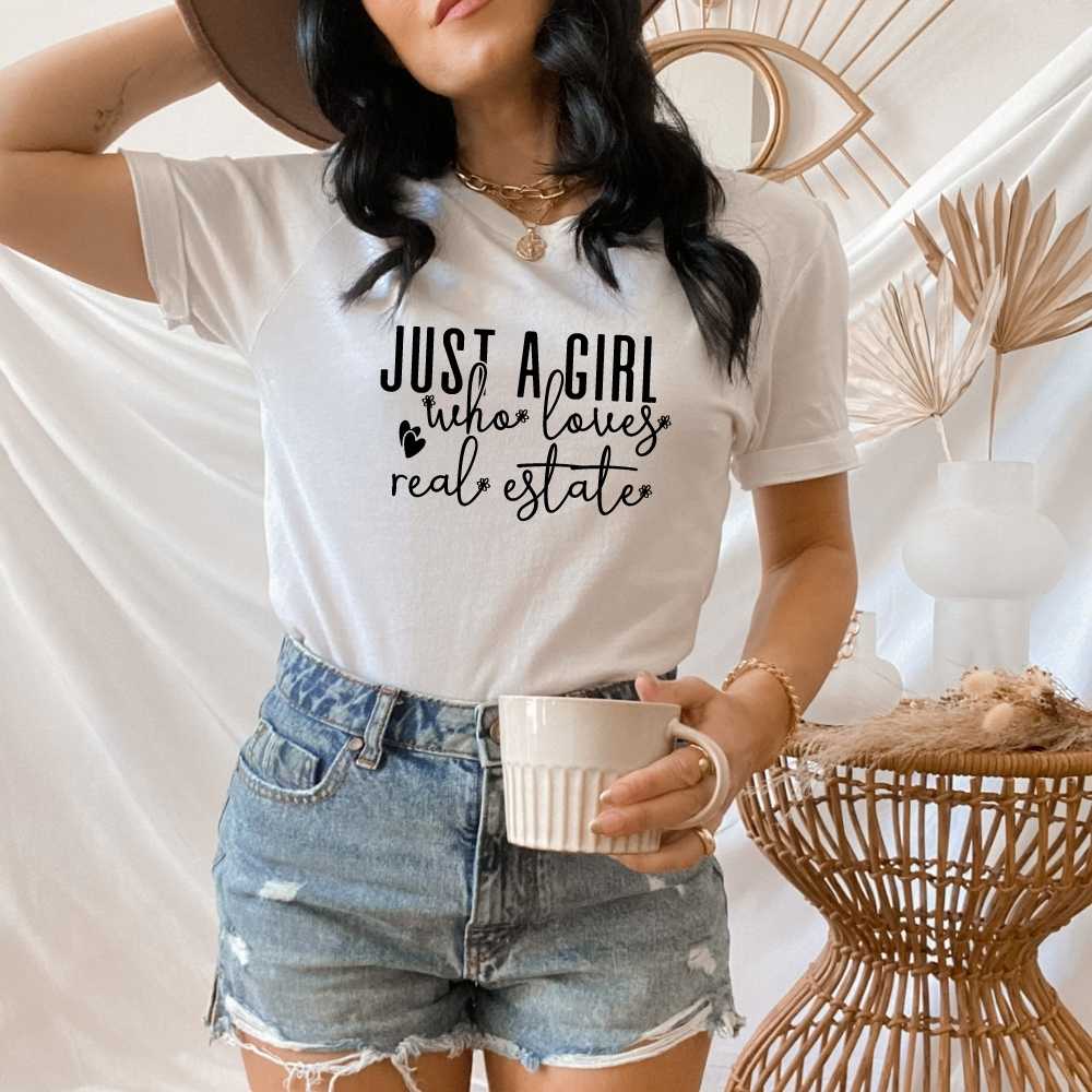 Just a Girl Who Loves Real Estate Shirt, Real Estate Agent Marketing Shirt