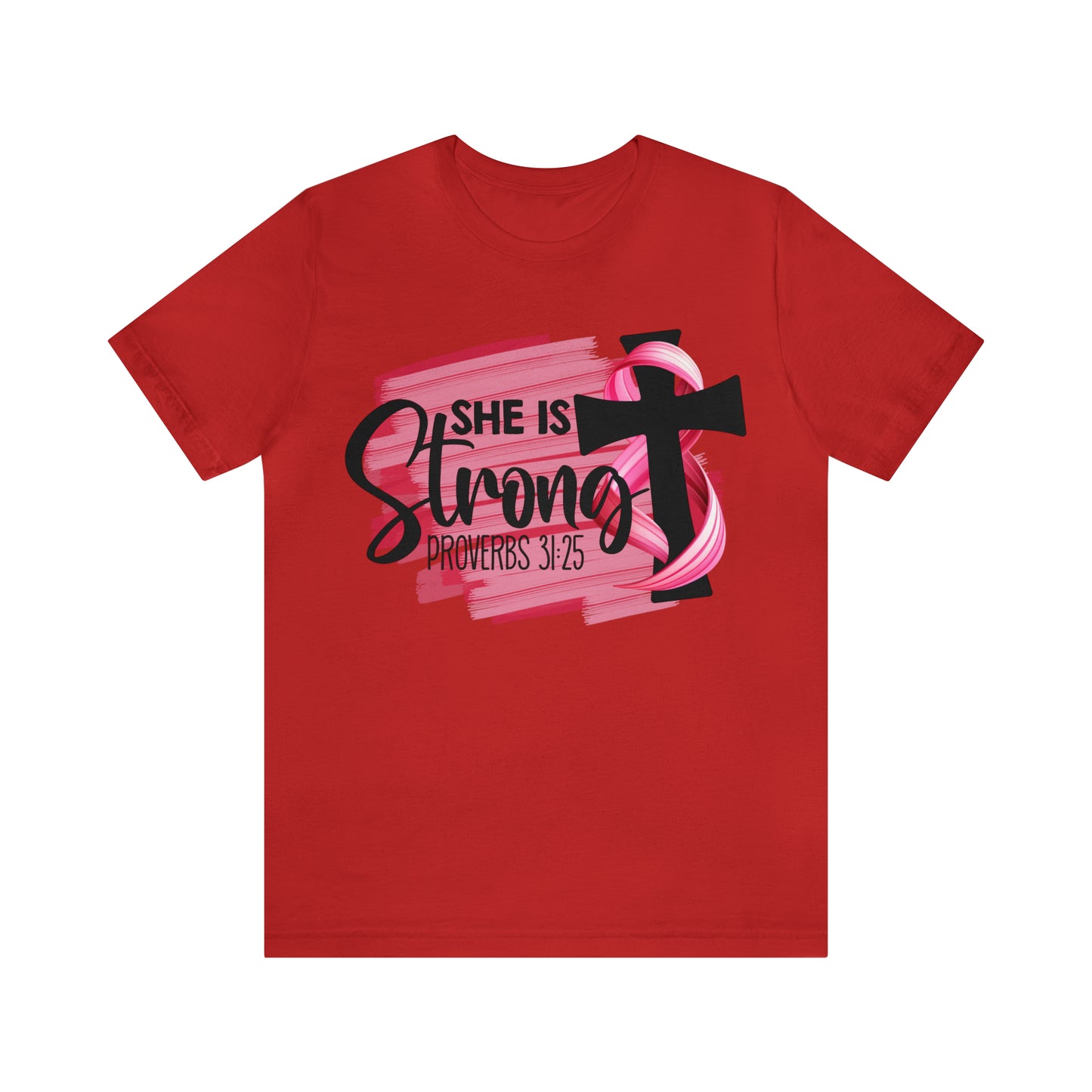 She is Strong Proverbs Breast Cancer Awareness Shirt