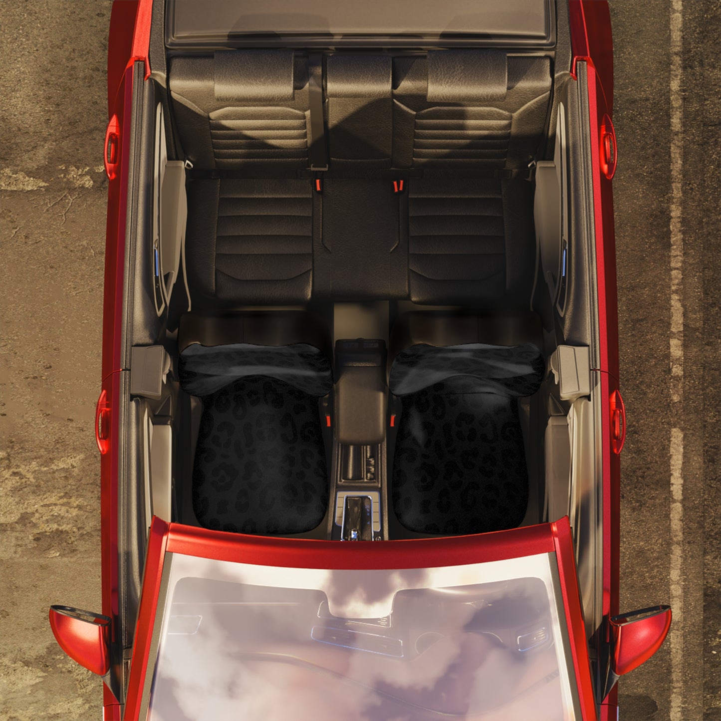 Black Leopard Car Seat Cover