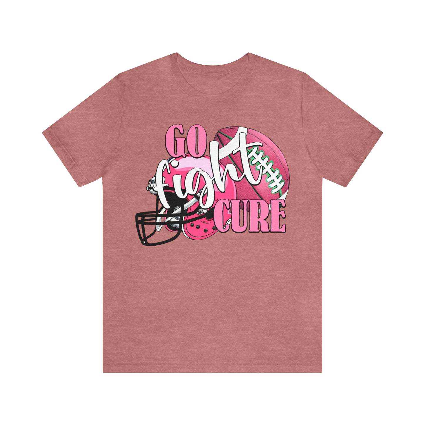 Go Fight Cure Football Breast Cancer Awareness Shirt