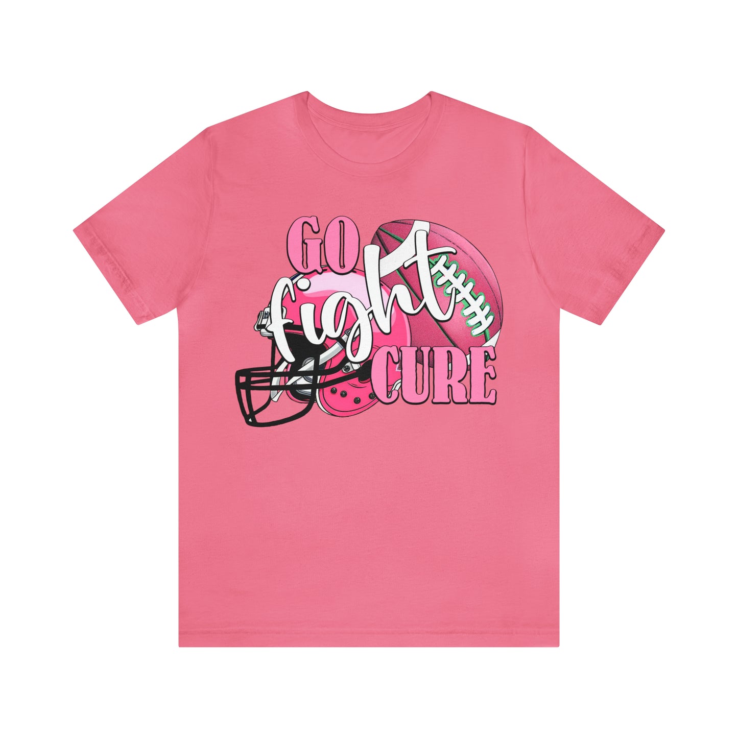 Go Fight Cure Football Breast Cancer Awareness Shirt