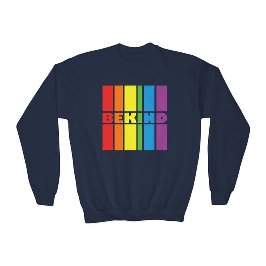 Radiant Rainbow: Be Kind Gay Pride Youth Sweatshirt - Spread Love & Support!