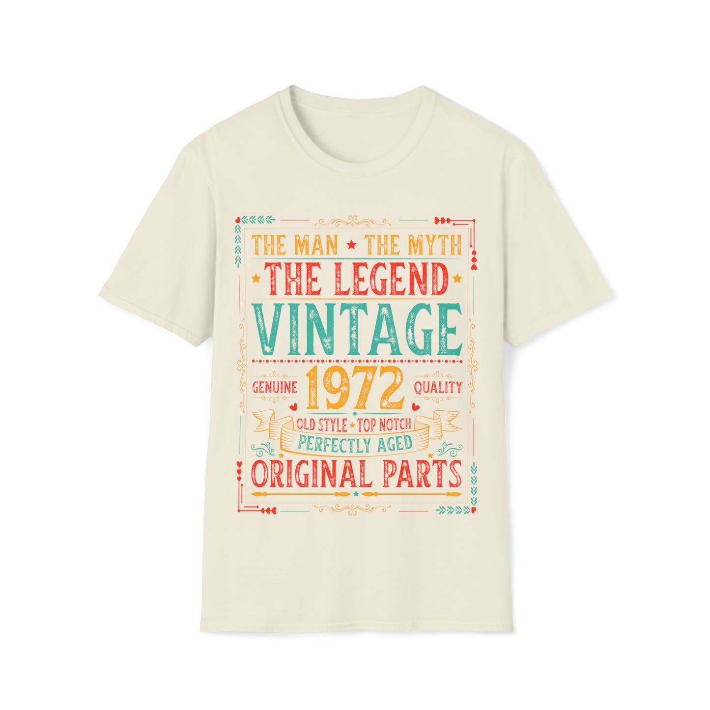 Vintage 1972 Birthday Graphic T-Shirt