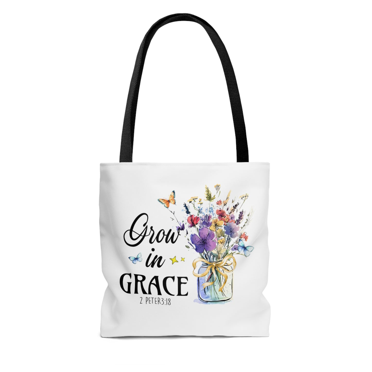 Grow In Grace, Faith-Based Tote Bag