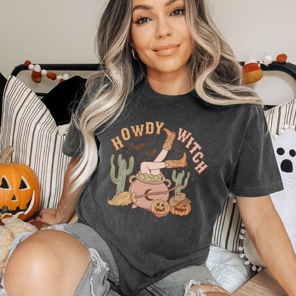 Howdy Witch Comfort Colors Halloween Shirt