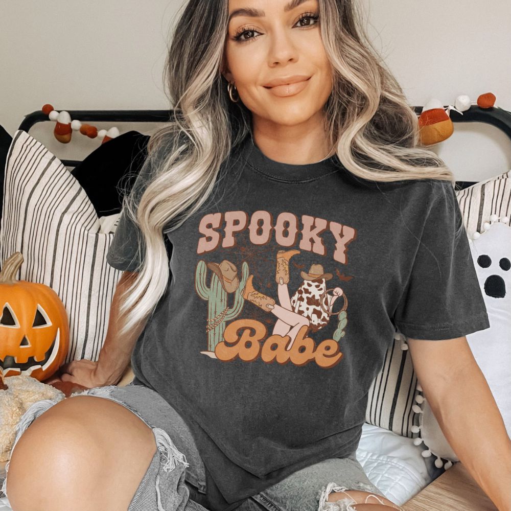 Spooky Babe Comfort Colors Halloween Shirt