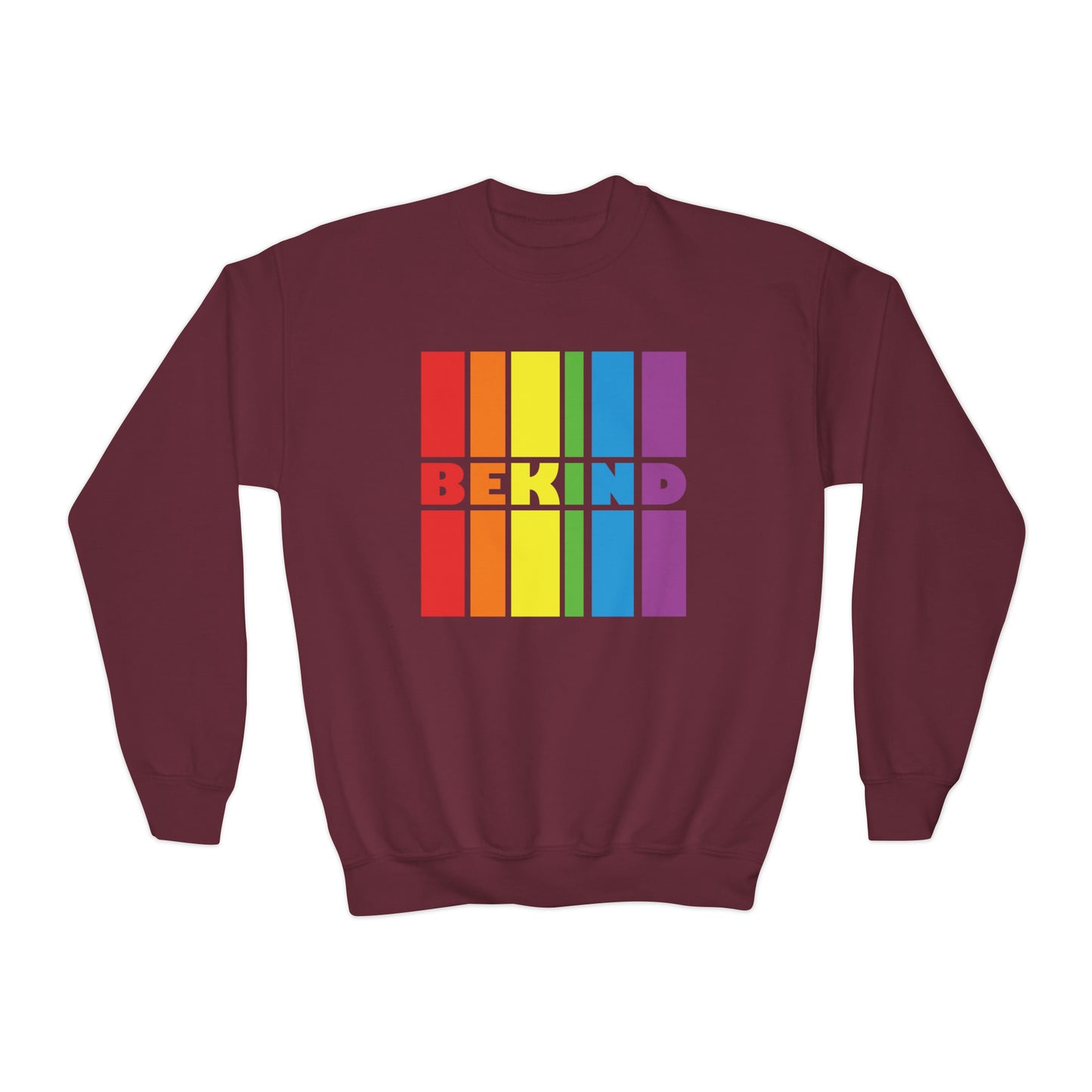 Radiant Rainbow: Be Kind Gay Pride Youth Sweatshirt - Spread Love & Support!