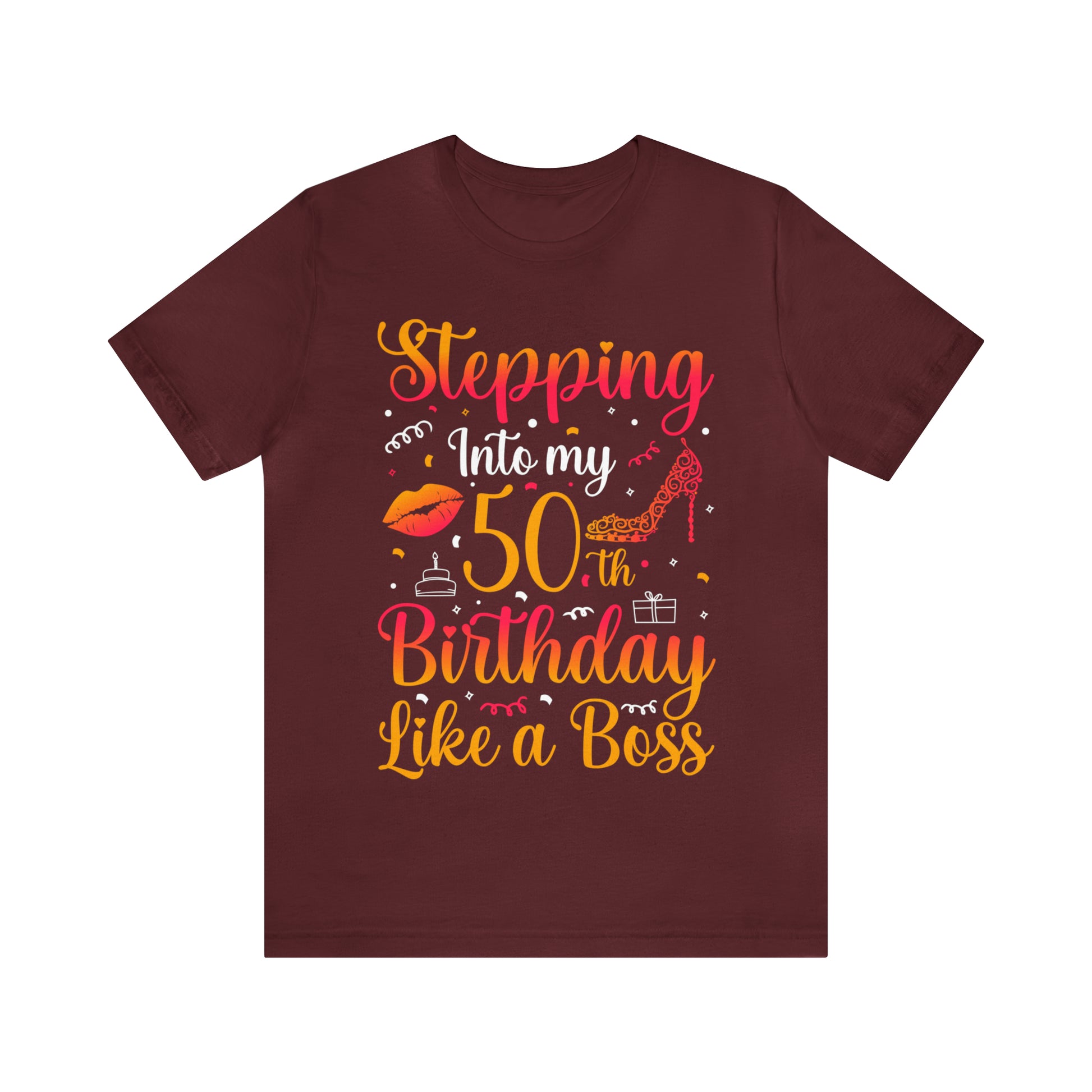 Stepping Into 50 Like a Boss, 50th Birthday Shirt