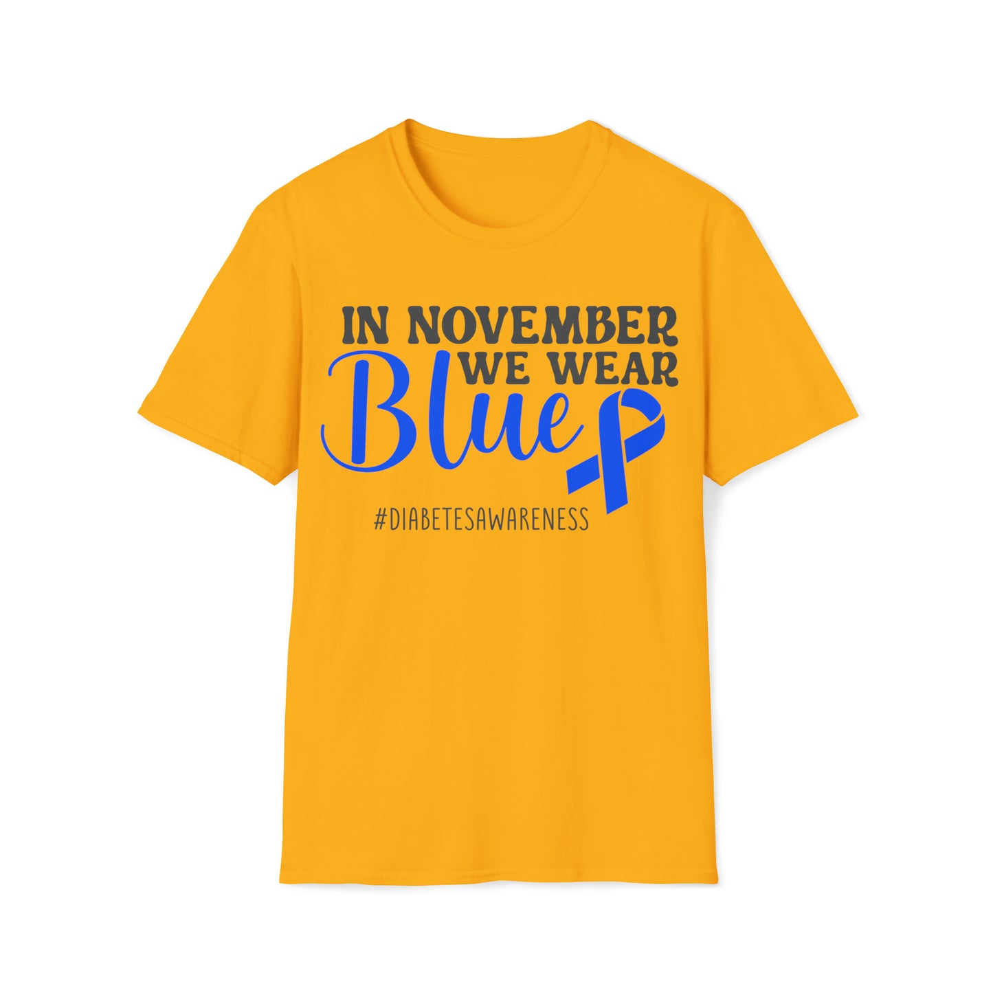 In November We Wear Blue Diabetes Awareness Shirt