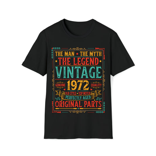 Vintage 1972 Birthday Graphic T-Shirt