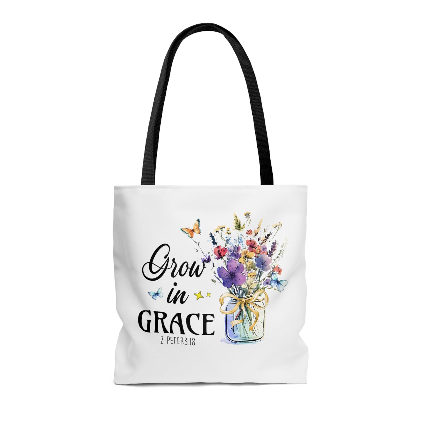 Grow In Grace, Faith-Based Tote Bag