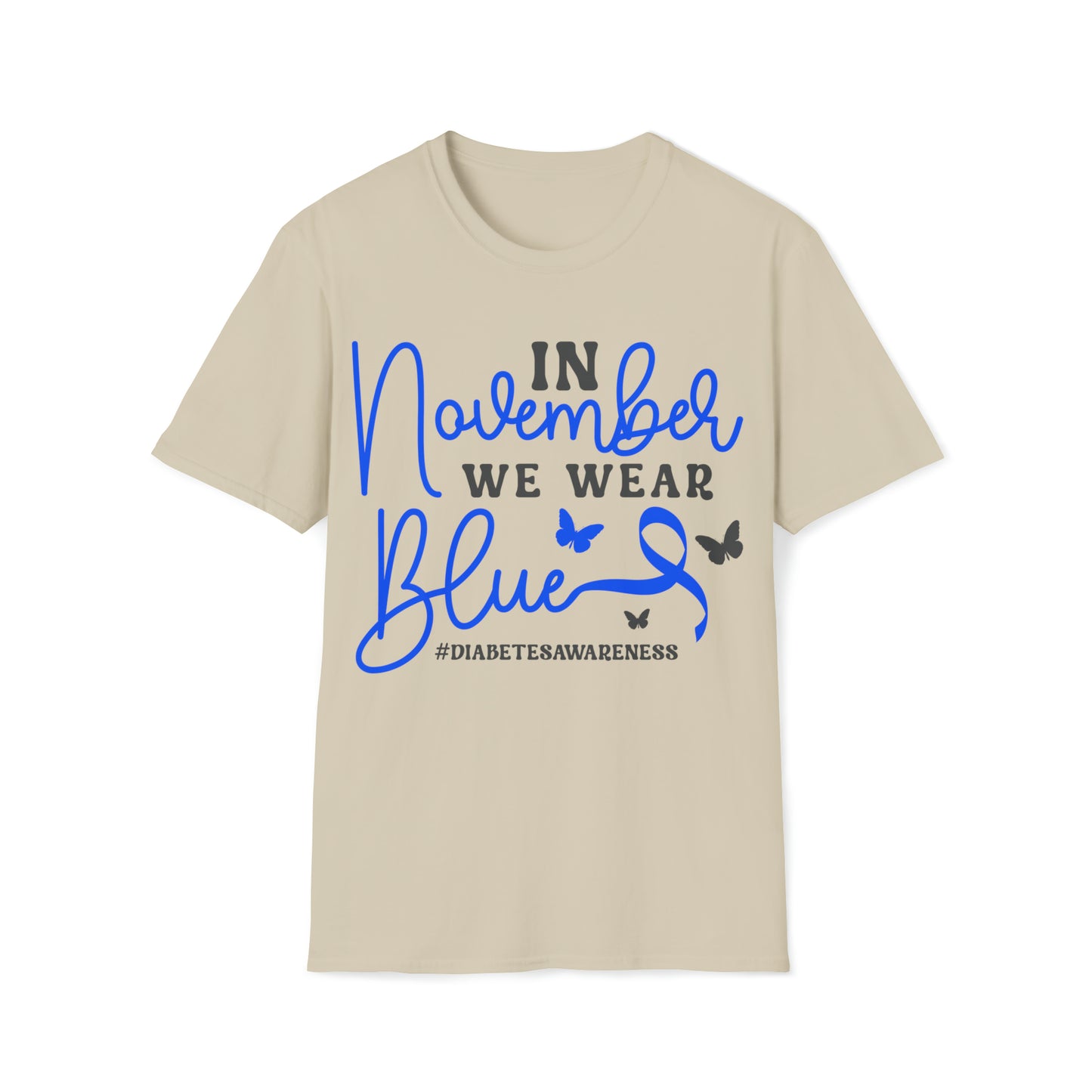 In November We Wear Blue Diabetes Awareness Shirt