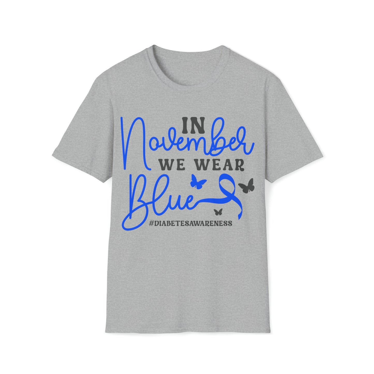 In November We Wear Blue Diabetes Awareness Shirt