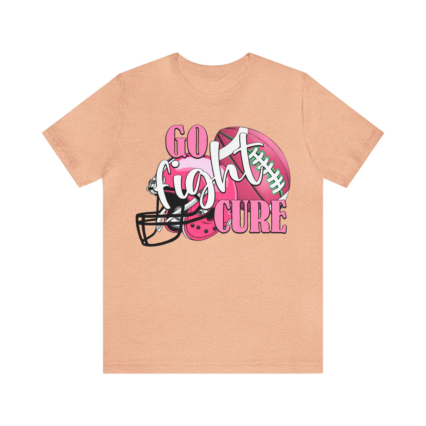 Go Fight Cure Football Breast Cancer Awareness Shirt