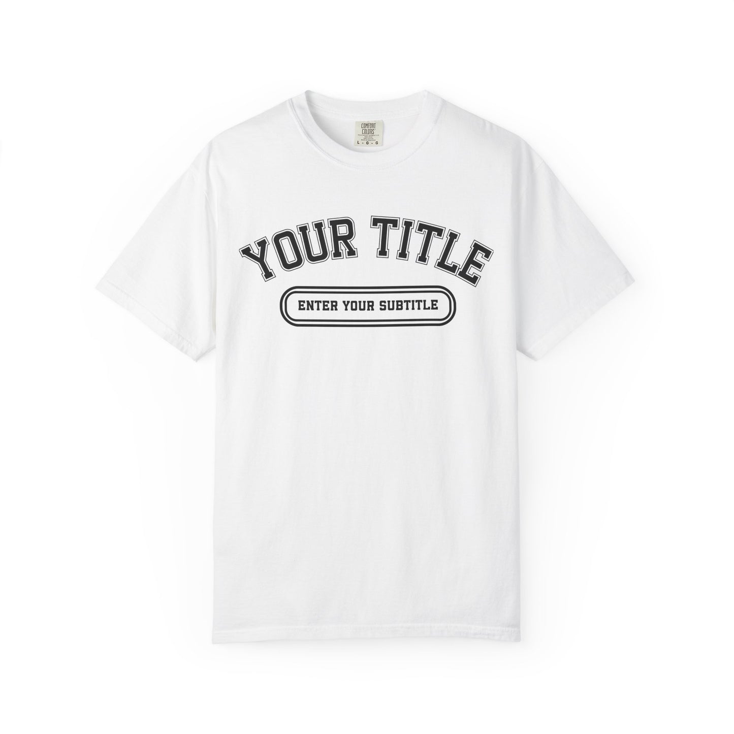 custom colors white t-shirt with your title 