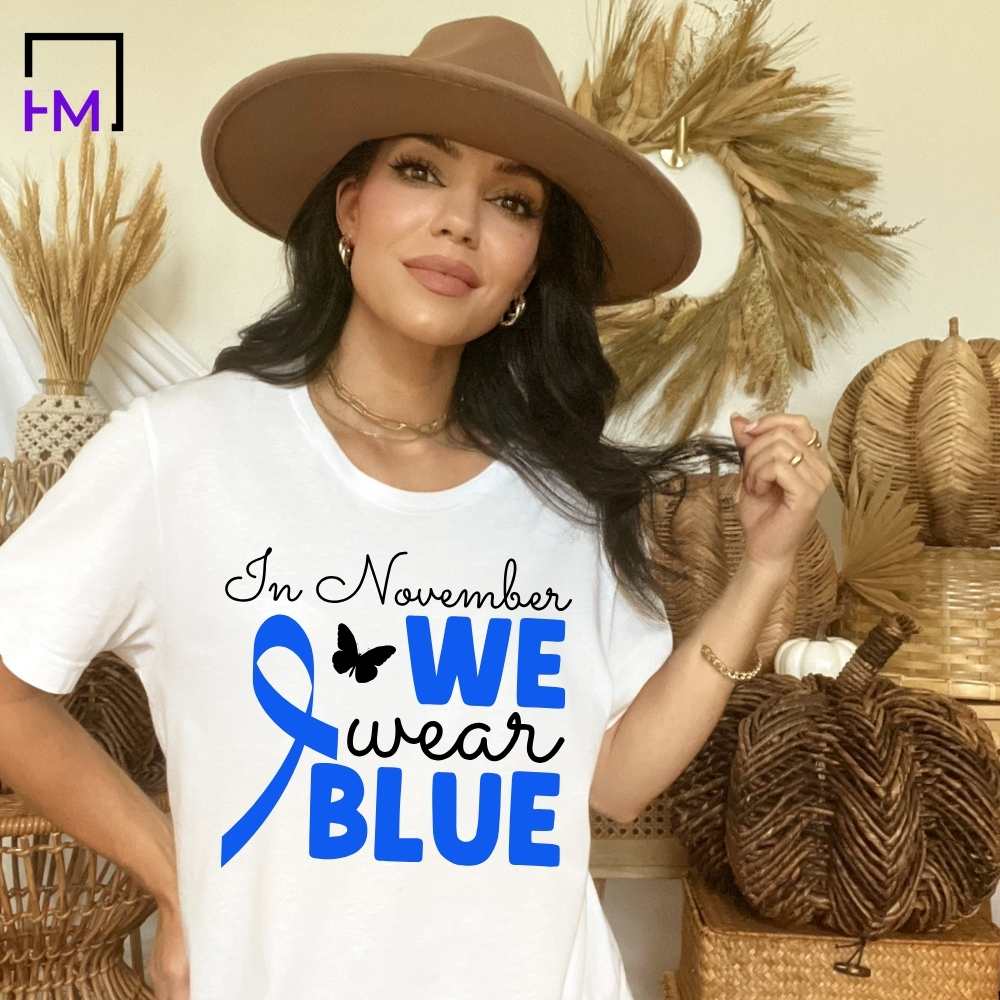 In November We Wear Blue Diabetes Awareness Shirt