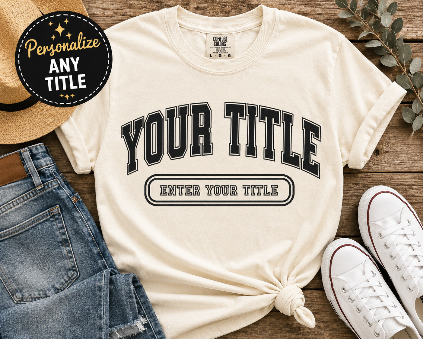 Custom Comfort Colors 1717 personalized title shirt with custom collegiate text