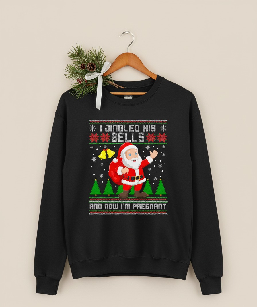 Cozy Christmas Maternity Sweatshirt – Cute Baby Bump Holiday Outfit for Expecting Moms