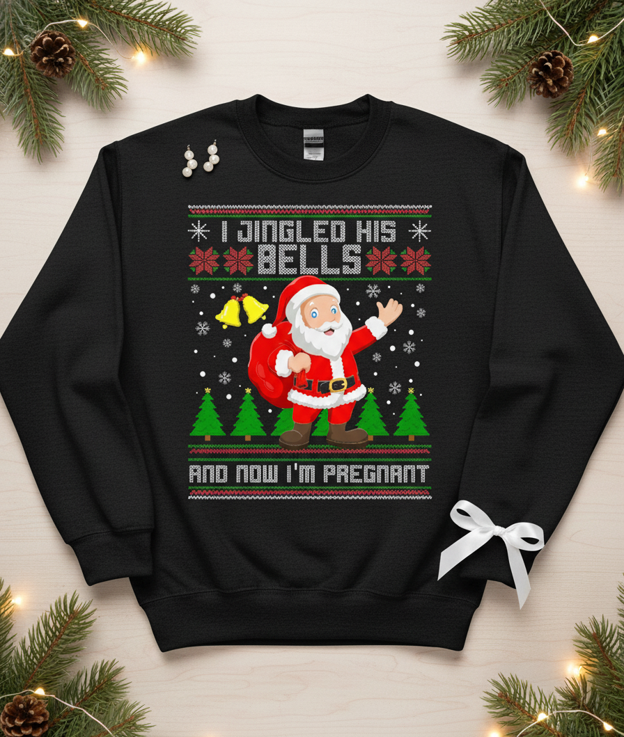 Cozy Christmas Maternity Sweatshirt – Cute Baby Bump Holiday Outfit for Expecting Moms