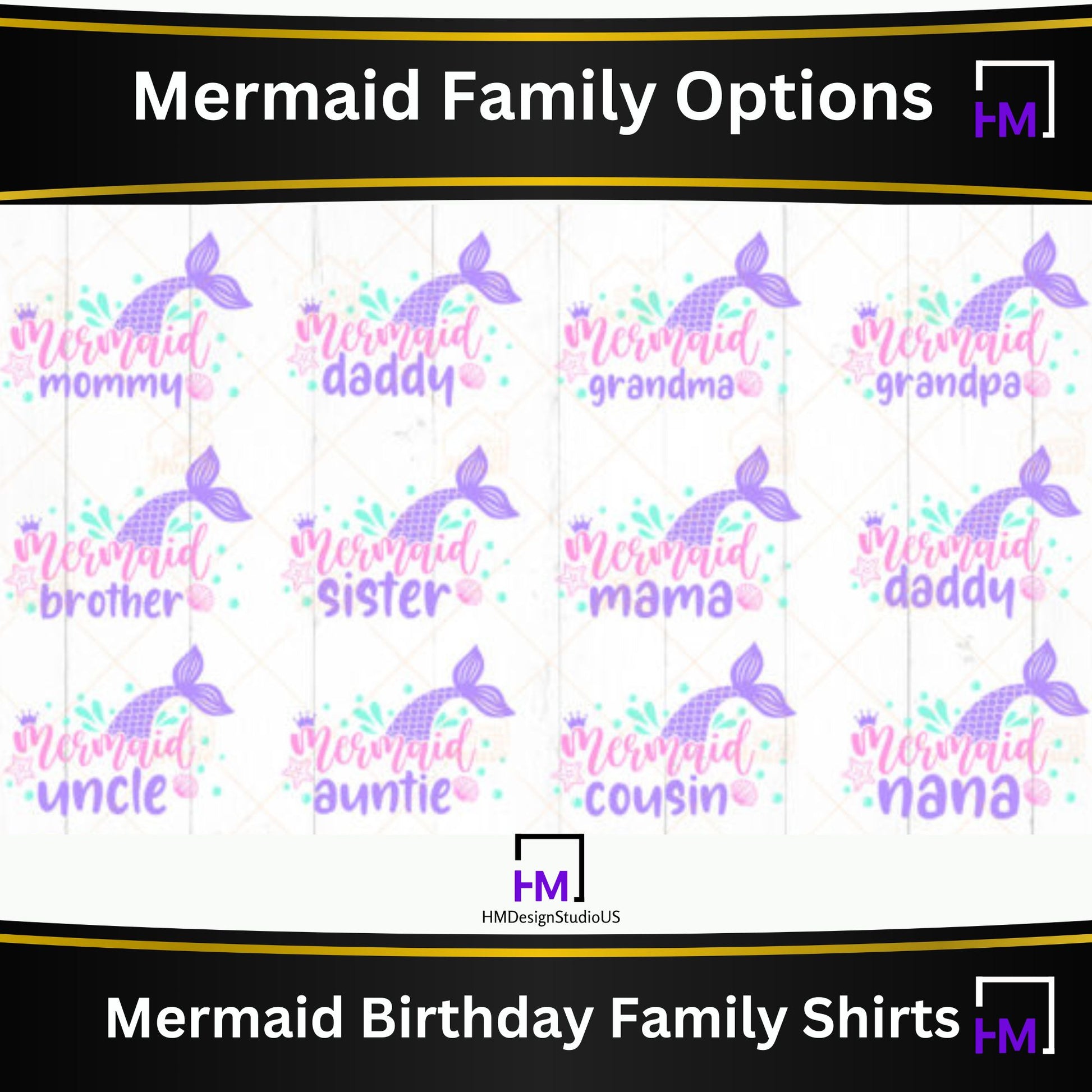 4th Birthday Mermaid Family Party Shirt