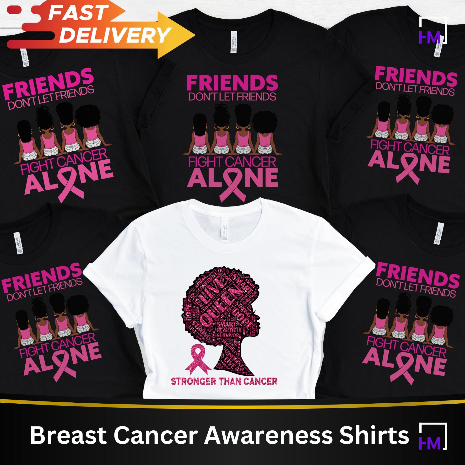 Black Woman Breast Cancer Awareness Family Shirts