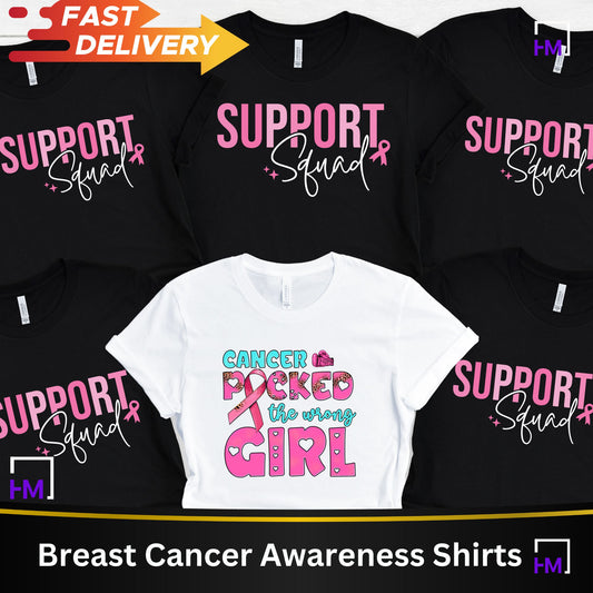 Cancer F*cked with the Wrong Girl Breast Cancer Awareness Family Shirts