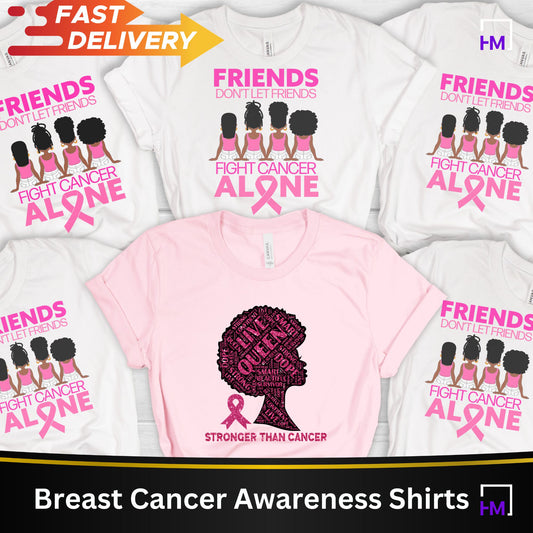 Black Woman Breast Cancer Awareness Family Shirts