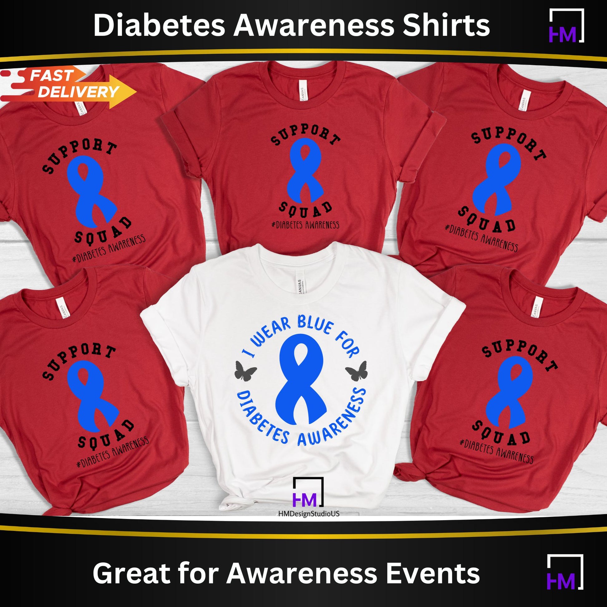 Diabetes Support Squad, Diabetes Awareness Family Shirts