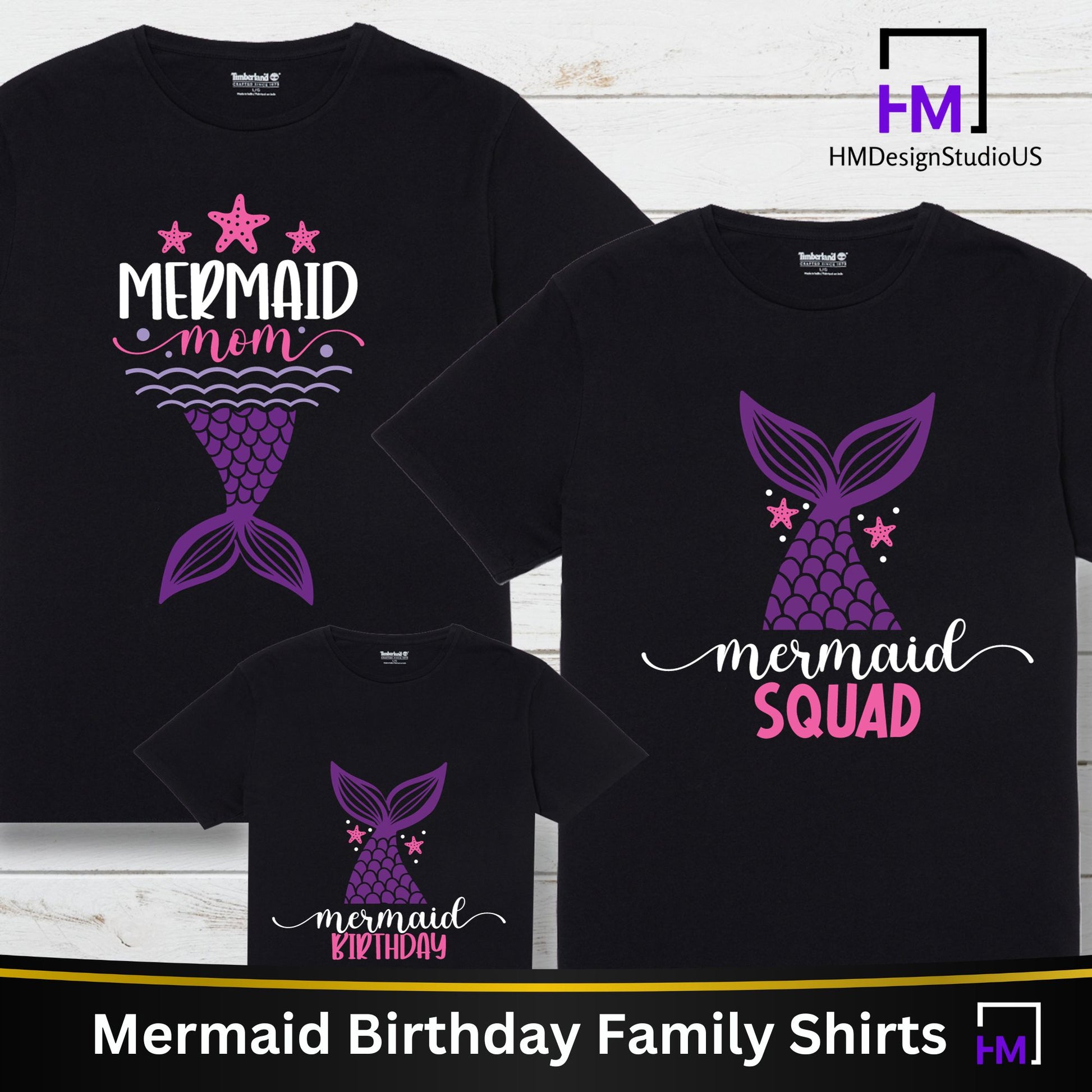 Mermaid Birthday Squad Party Shirts