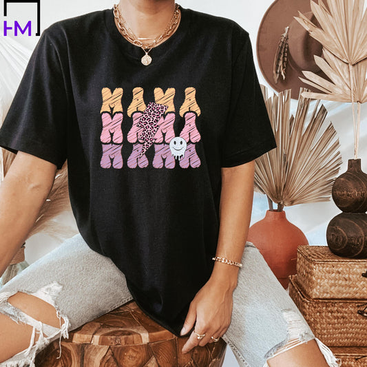 Retro Leopard Mama Shirt, Mom Life Shirt, Perfect Mother's Day Gift