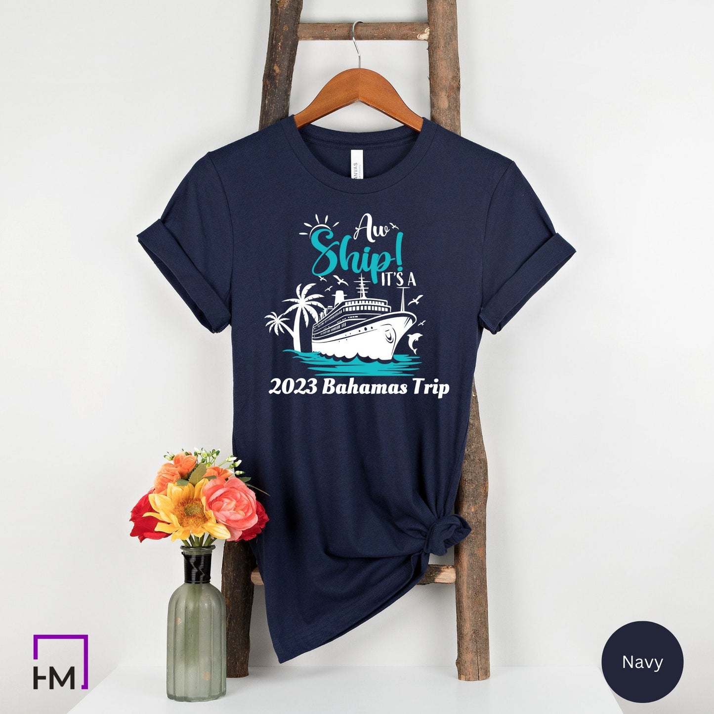 Aw Ship! Custom Location Shirt – Funny Cruise Vacation Tee for Girls Trip, Family Reunion, Bachelorette, or Group Getaway 2025 - HMDesignStudioUS