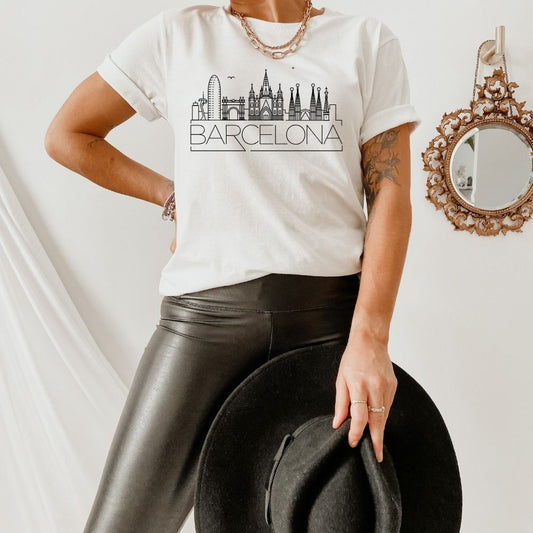 Barcelona Skyline Shirt - HMDesignStudioUS