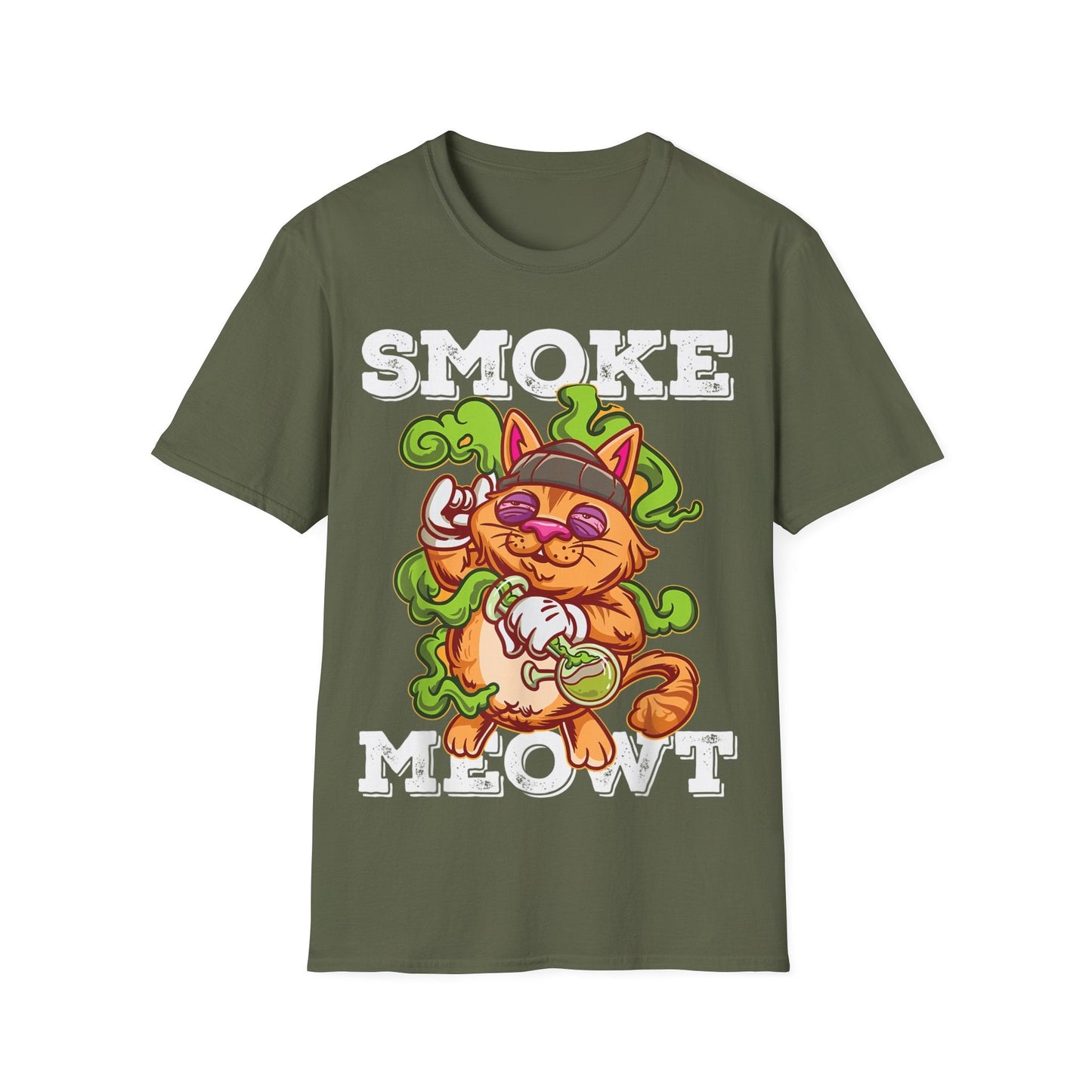 Cat Smoke Meow Unisex T-Shirt | Fun Pet Lover Gift, Graphic Tee, Stoner Apparel, Birthday Gift, Casual Wear - HMDesignStudioUS