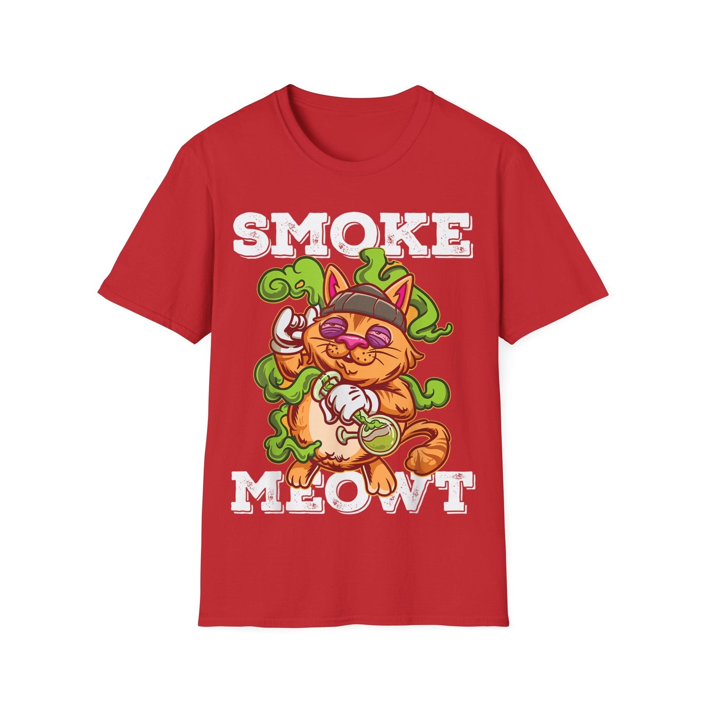 Cat Smoke Meow Unisex T-Shirt | Fun Pet Lover Gift, Graphic Tee, Stoner Apparel, Birthday Gift, Casual Wear - HMDesignStudioUS