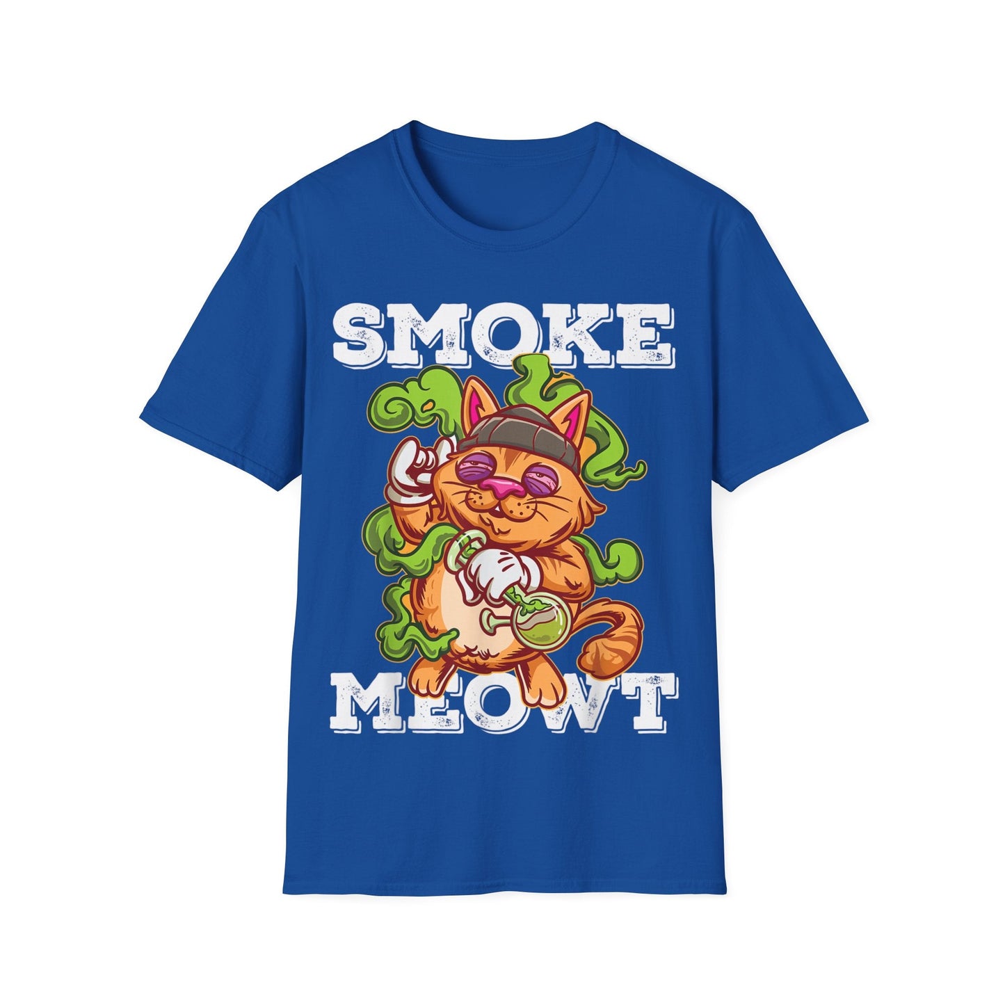 Cat Smoke Meow Unisex T-Shirt | Fun Pet Lover Gift, Graphic Tee, Stoner Apparel, Birthday Gift, Casual Wear - HMDesignStudioUS