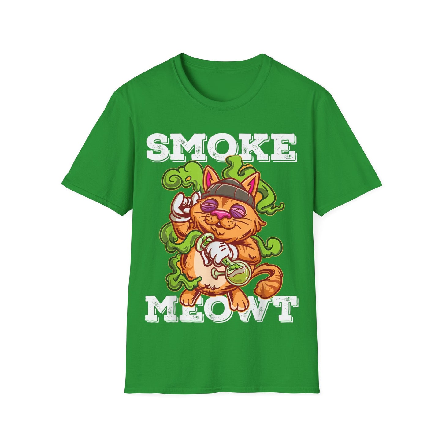 Cat Smoke Meow Unisex T-Shirt | Fun Pet Lover Gift, Graphic Tee, Stoner Apparel, Birthday Gift, Casual Wear - HMDesignStudioUS