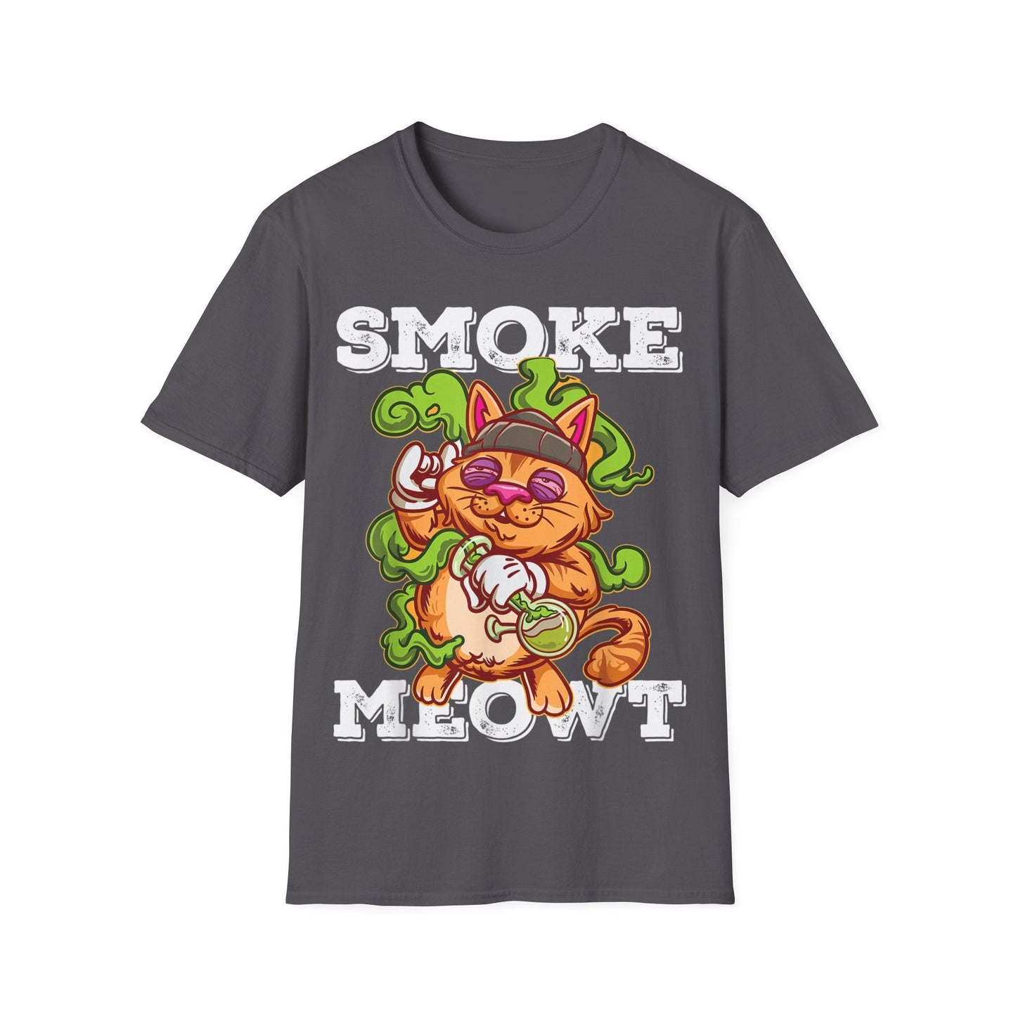 Cat Smoke Meow Unisex T-Shirt | Fun Pet Lover Gift, Graphic Tee, Stoner Apparel, Birthday Gift, Casual Wear - HMDesignStudioUS
