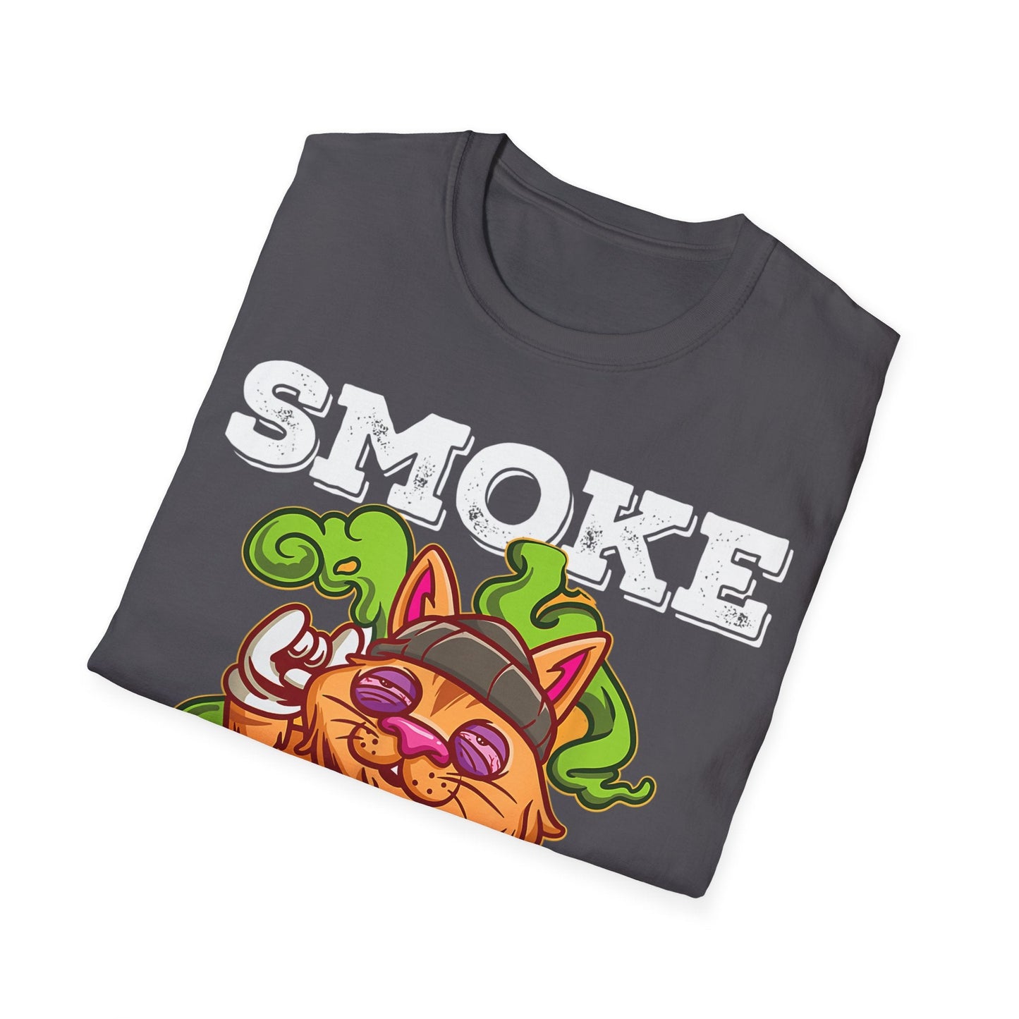 Cat Smoke Meow Unisex T-Shirt | Fun Pet Lover Gift, Graphic Tee, Stoner Apparel, Birthday Gift, Casual Wear - HMDesignStudioUS