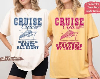 Comfort Color Personalize Family Cruise Shirts – Custom Name, Role & Destination, Bahamas 2025 Cruise Tees - HMDesignStudioUS
