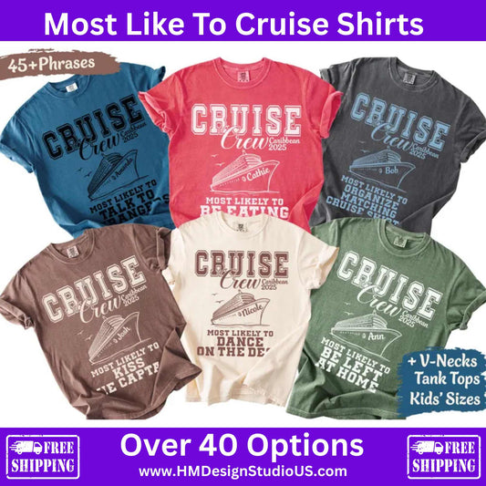 Comfort Color Personalize Family Cruise Shirts – Custom Name, Role & Destination, Bahamas 2025 Cruise Tees - HMDesignStudioUS