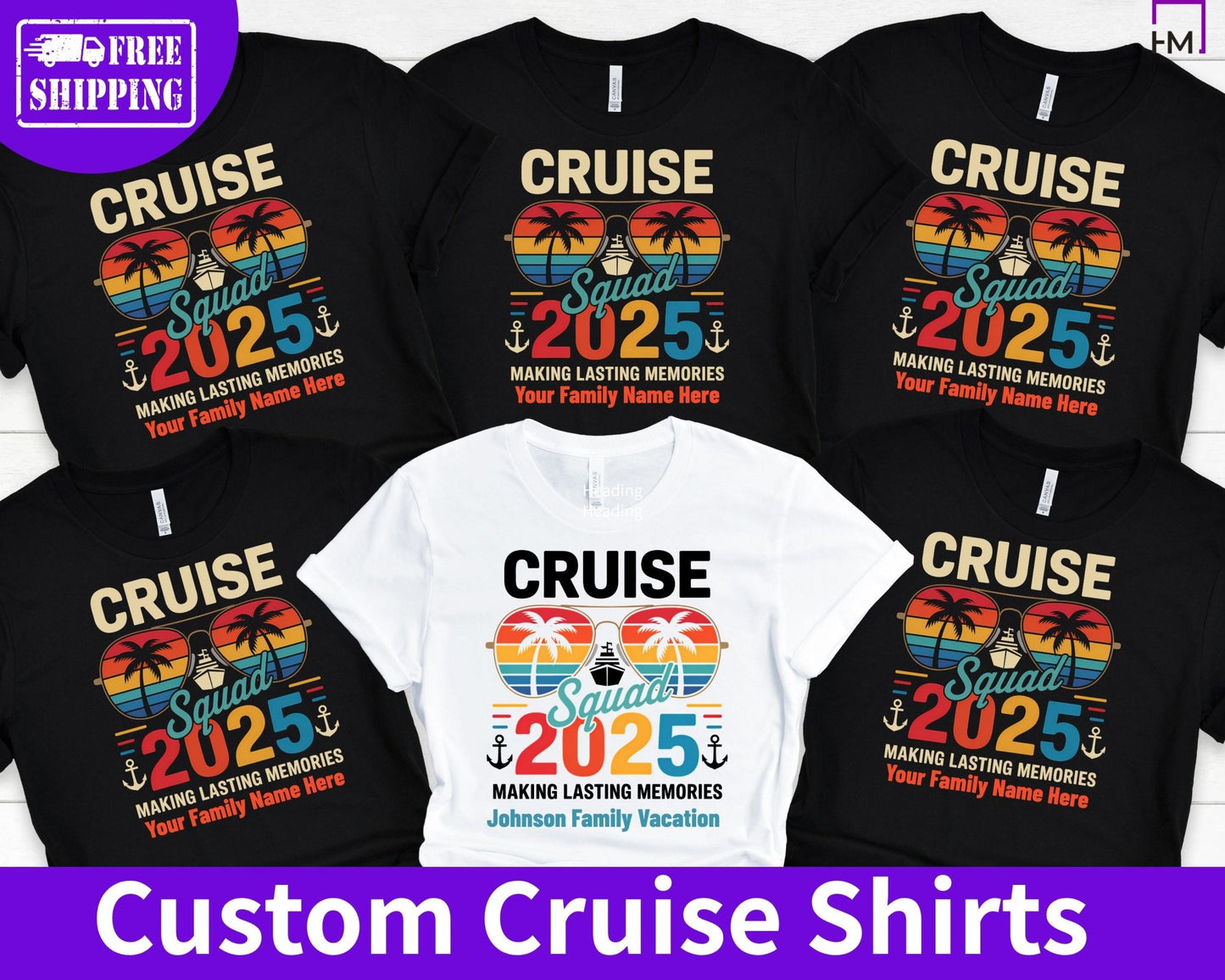 Cruise Squad 2025 Family Shirts – Custom Group Cruise Tees with Last Name - HMDesignStudioUS